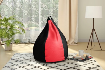 COMFY BEAN BAG RED BLACK  XL