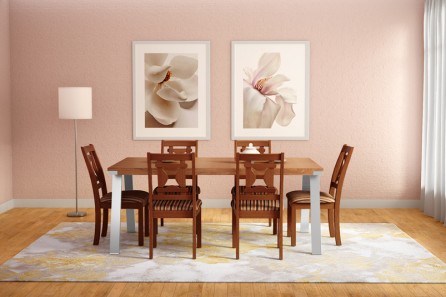 BRUNETTE 6 SEATER DINING TABLE 