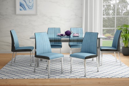 GLITZ 6 SEATER DINING TABLE SET