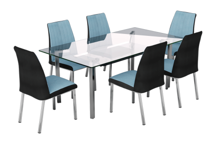 GLITZ 6 SEATER DINING TABLE SET