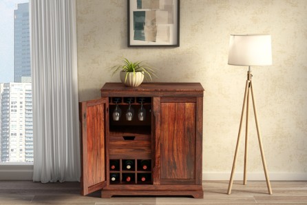 BOURBON SOLID WOOD BAR CABINET