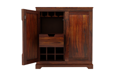 BOURBON SOLID WOOD BAR CABINET