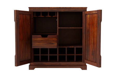 BOURBON SOLID WOOD BAR CABINET