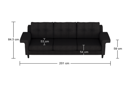 FLIGHT 3 SEATER SOFA (DARK GRAY)