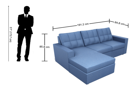 CYAN L SHAPE SOFA