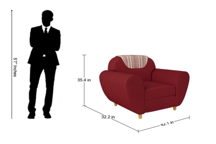 PETAL 1 SEATER SOFA (INDIAN RED)